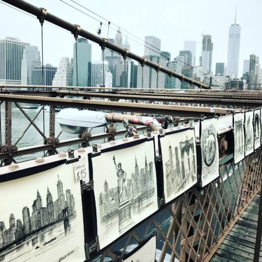 Photos of the Brooklyn Bridge sketches