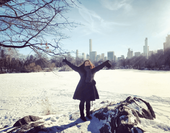 photos of central park in winter