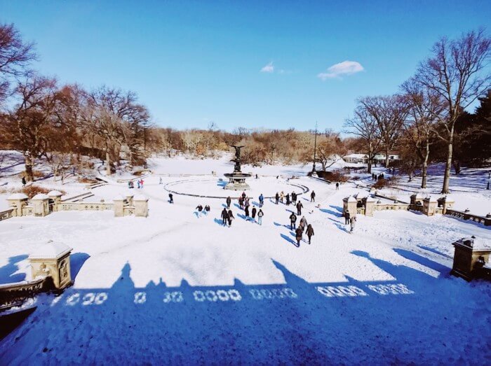 photos of central park in the snow