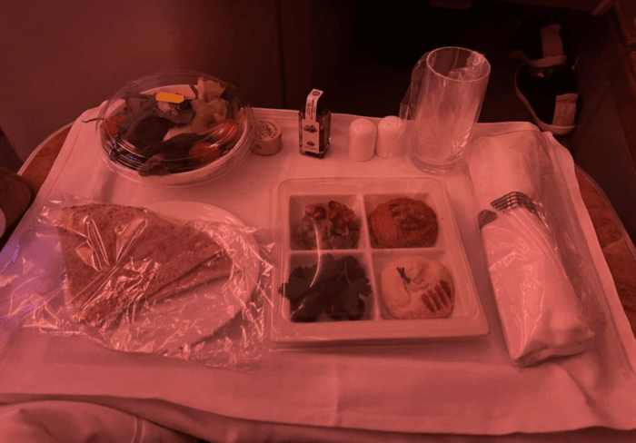 Emirates business class during pandemic.