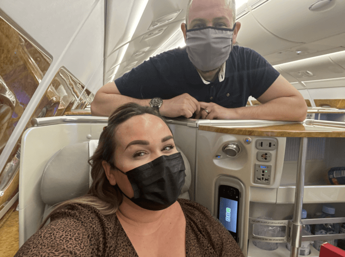 flying Emirates business class during pandemic 2021