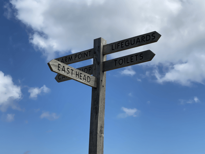 beach sign west wittering beach