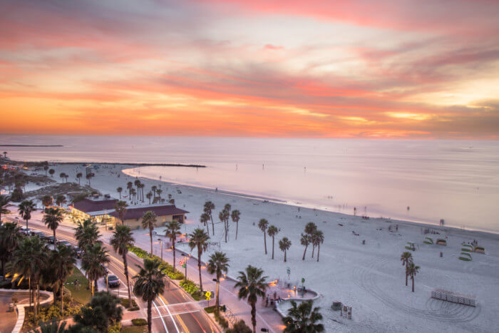 Clearwater Beach near orlando At Sunset