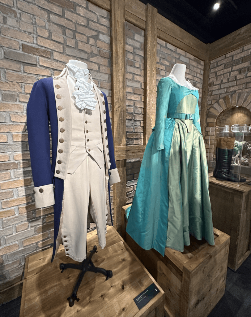 Hamilton costumes inside the Museum of Broadway