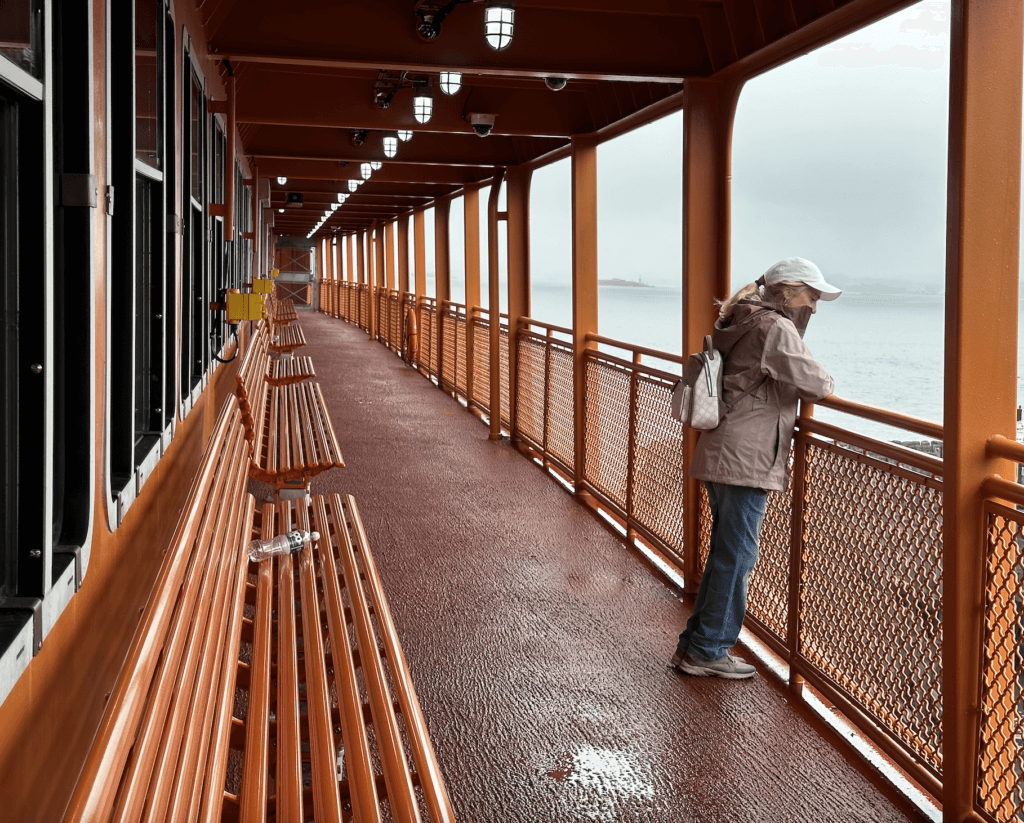 Less crowds when taking the Staten Island Ferry in the rain