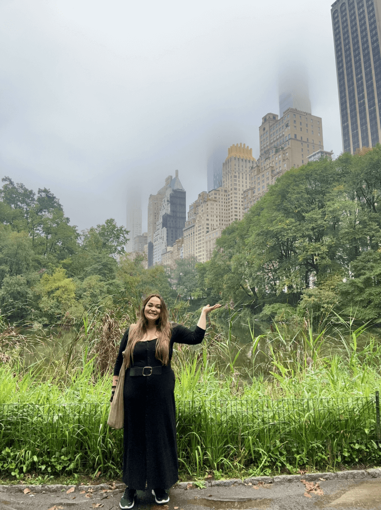 Ellie in Central Park in the rain!