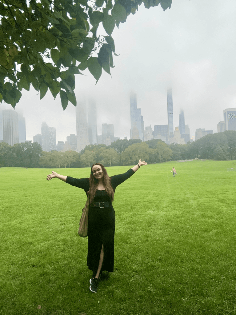 Ellie in Central Park in the rain!