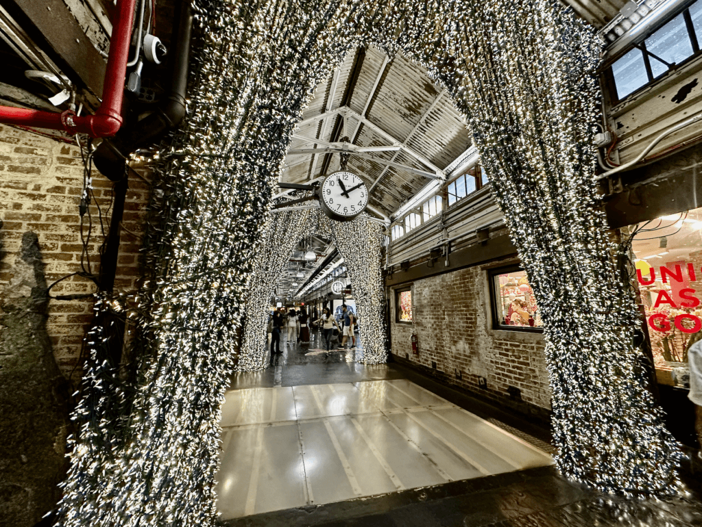 The famous clock in Chelsea Market 