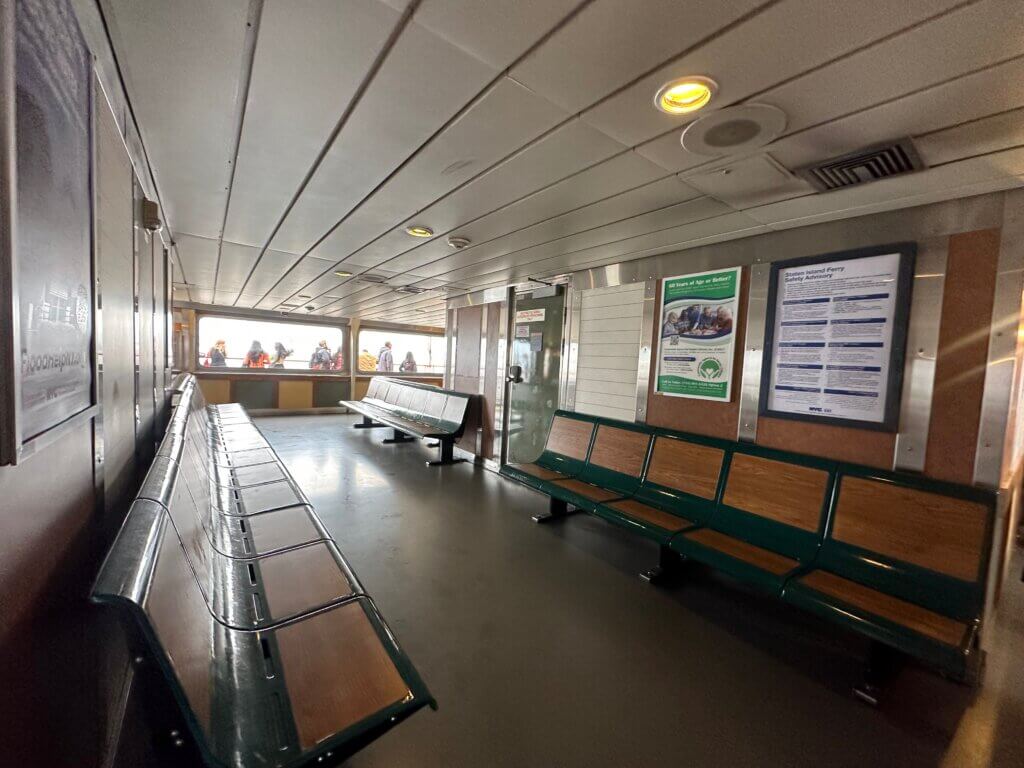 Seating options on the Staten Island Ferry