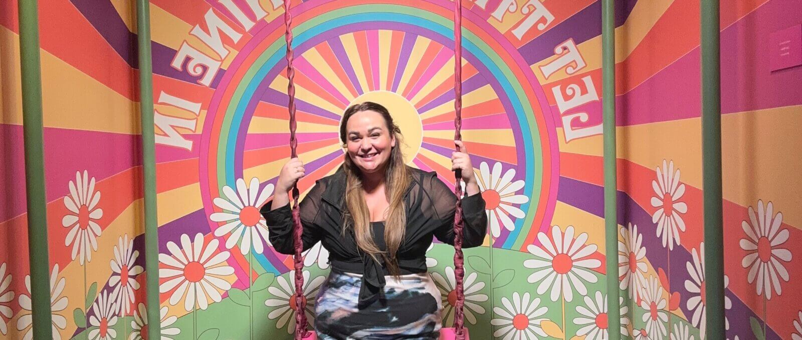 Here's me, making the most of one of the photo opportunities at the Museum of Broadway.
