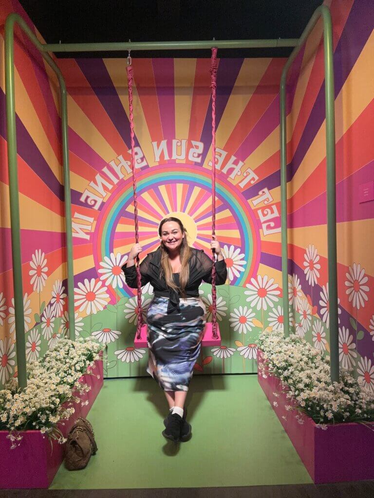 Here's me, making the most of one of the photo opportunities at the Museum of Broadway. 