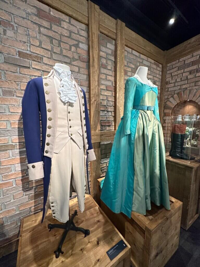 Hamilton costumes at the Museum of Broadway