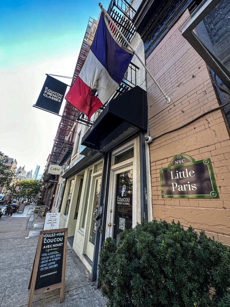 The French flag flying high in Little Paris, NYC