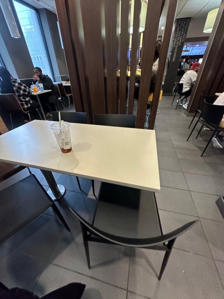 Seating inside McDonalds at Macy's department store NYC