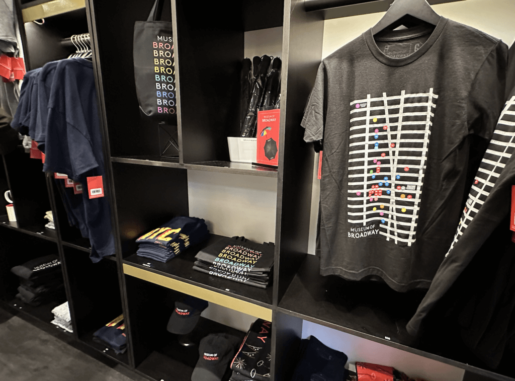 A glimpse inside the Museum of Broadway gift shop