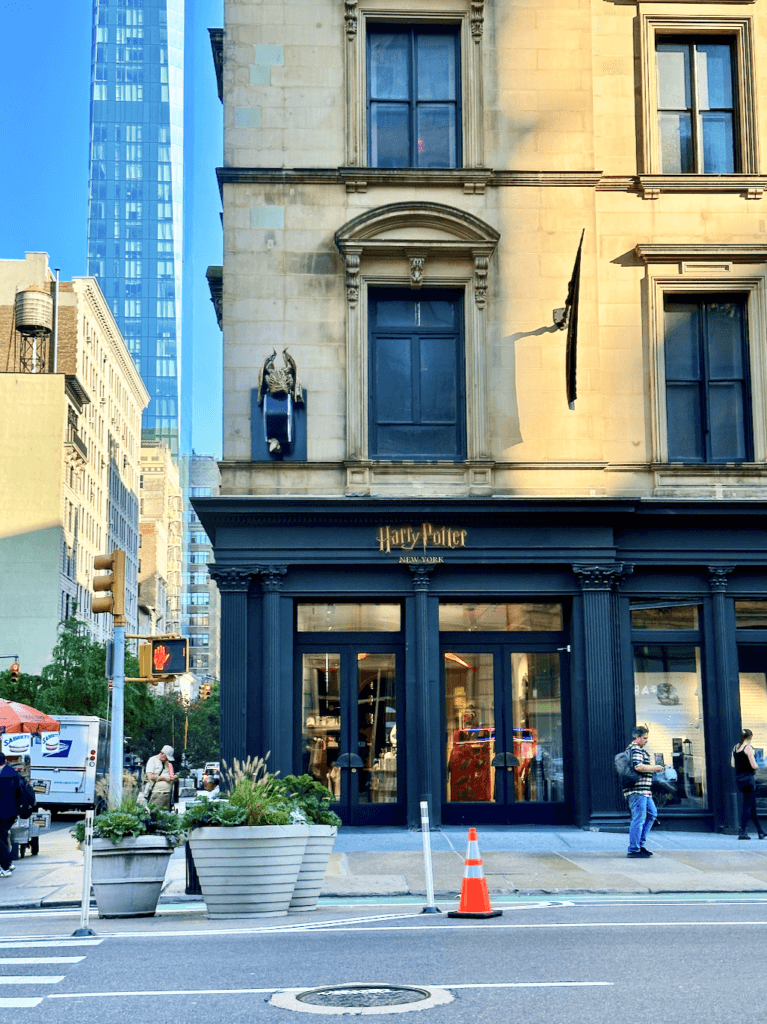 the exterior of the Harry Potter store in NYC