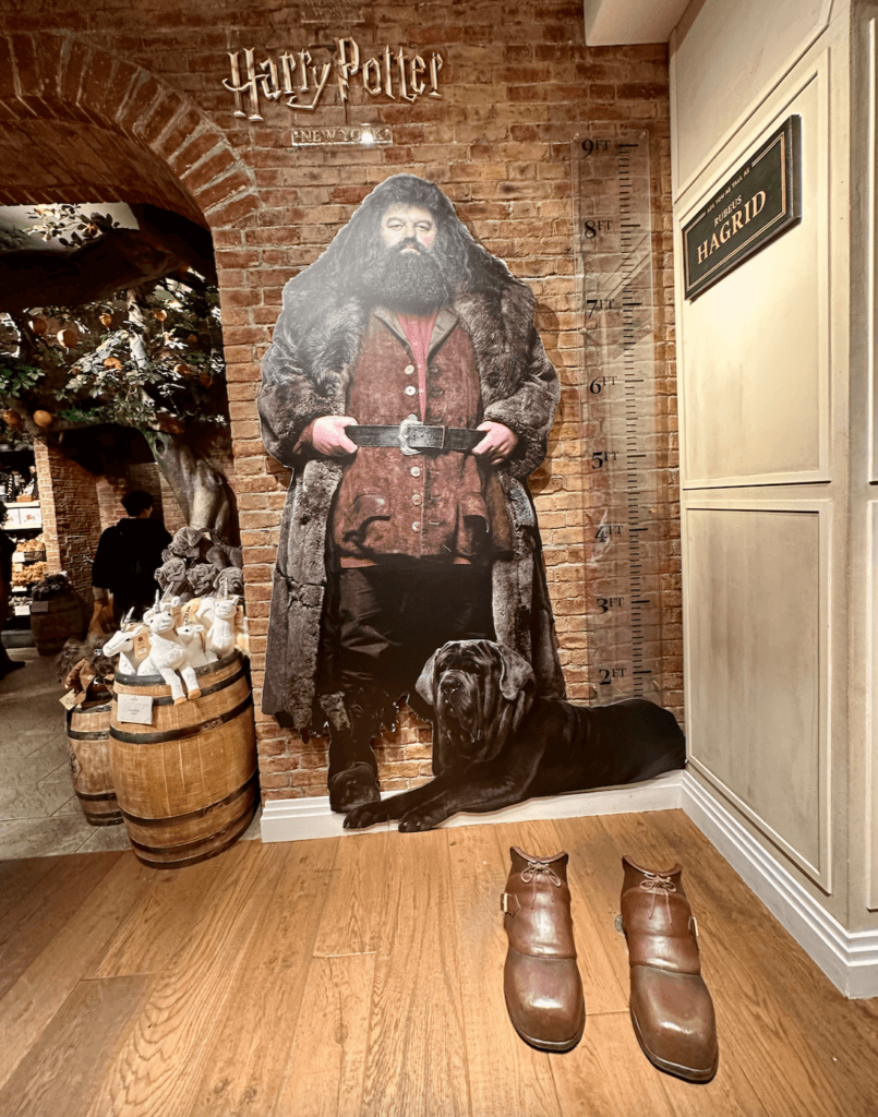 The Hagrid photo opportunity in the Harry Potter store!