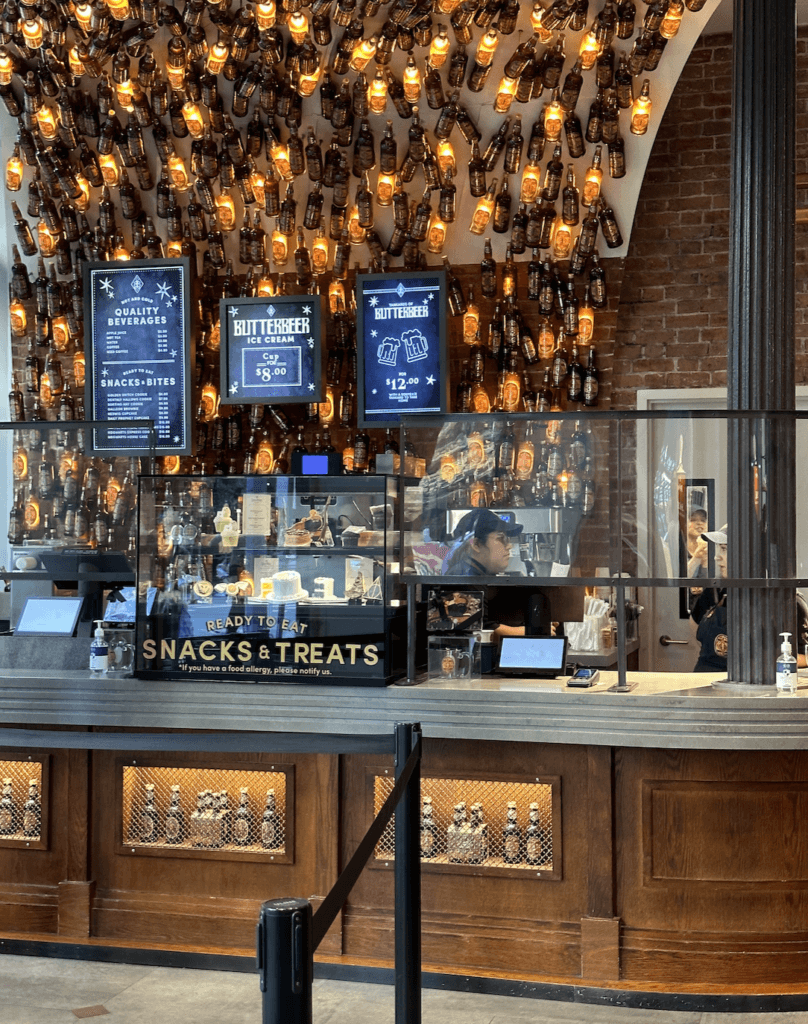 The butterbeer bar in the Harry Potter Store in NYC