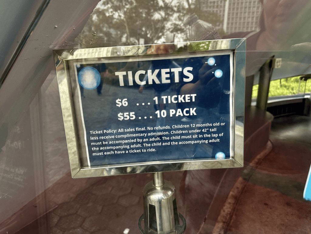 SeaGlass Carousel ticket sign