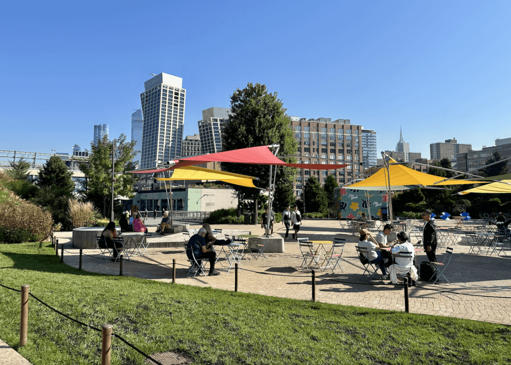 the picnic area of Little Island