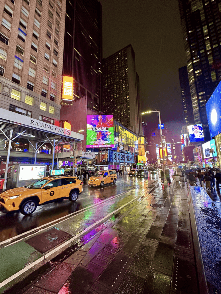 Times Square in the rain 