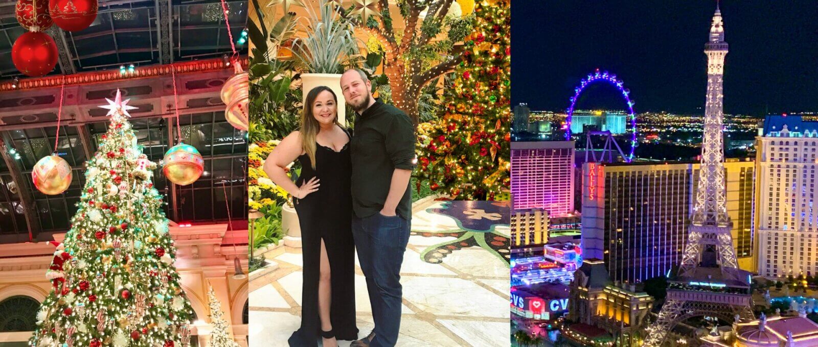 Ellie and husband in Las Vegas at Christmas time