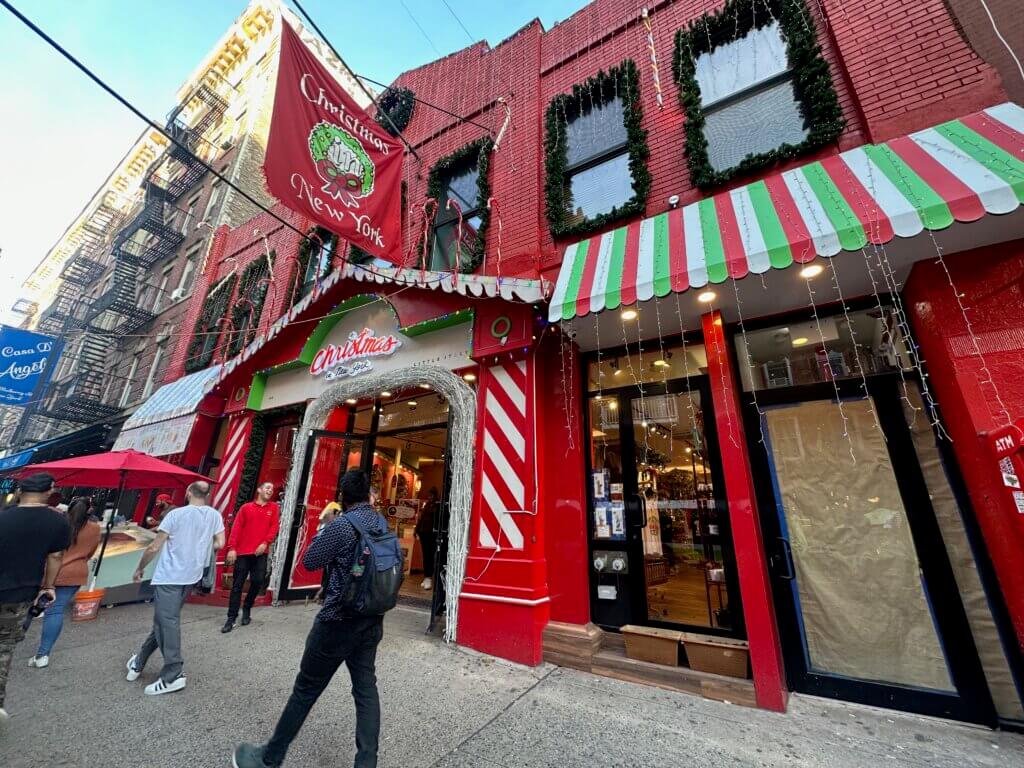 Christmas in New York store in Little Italy