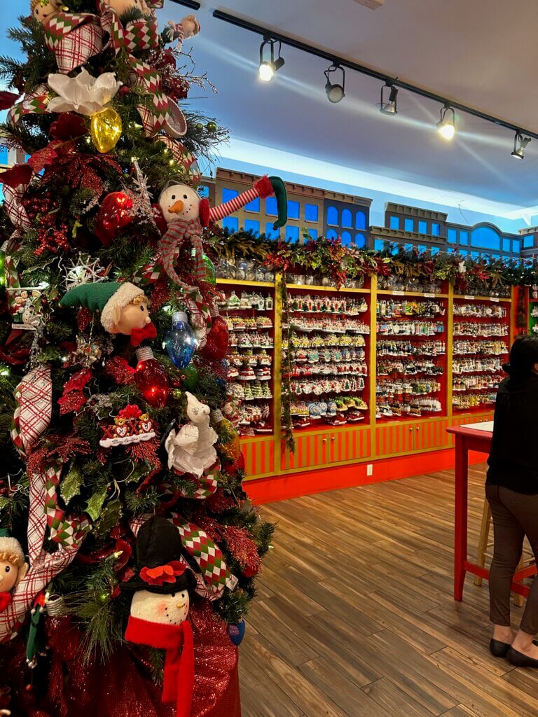 Inside the Christmas in New York store in Little Italy 