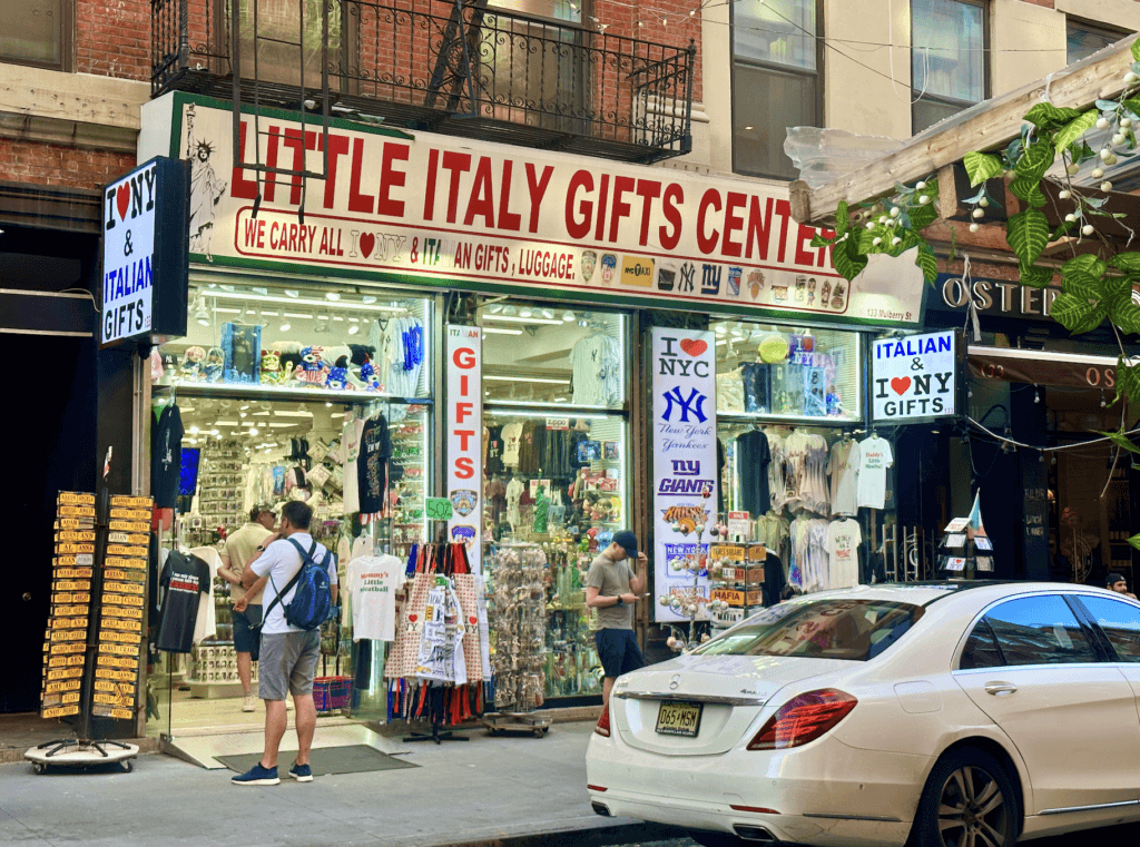 tourist gift shop in Little Italy 