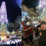 Admiring the Rockefeller Center Christmas tree on Christmas Day in NYC