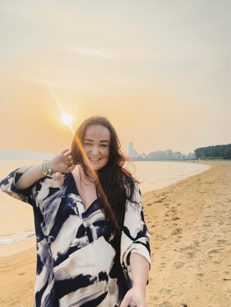 Fukuoka beach at sunset