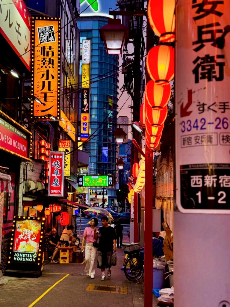 Colourful street in Tokyo.