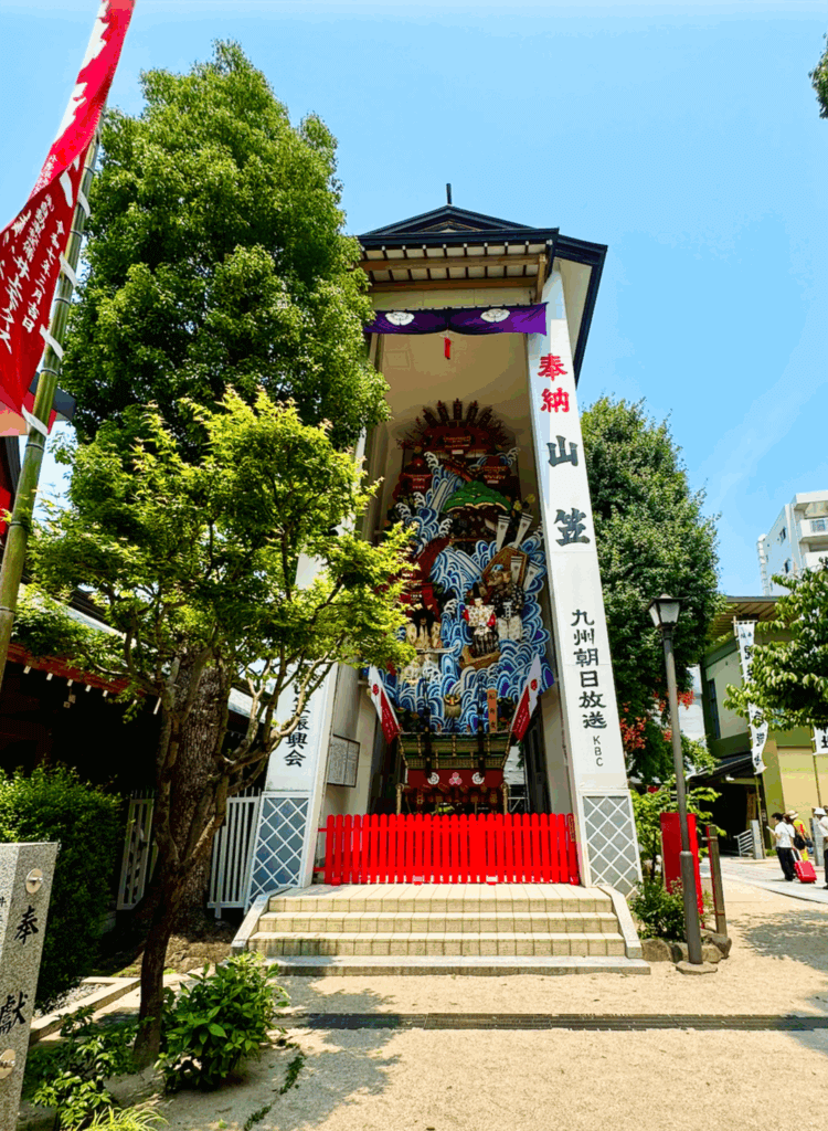 Yamakasa floats in Fukuoka, Japan during July